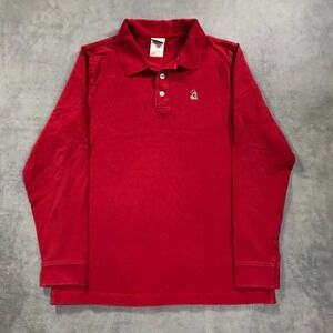 Disney Mickey Mouse Polo Shirt Men's Small Red Long Sleeve Vintage Classic Logo